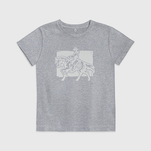 Детская футболка Ковбой на лошади / Меланж – фото 1