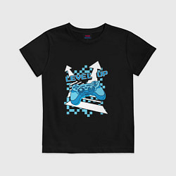 Футболка хлопковая детская Повышая уровень, цвет: черный