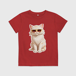 Детская футболка Кот в солнечных очках