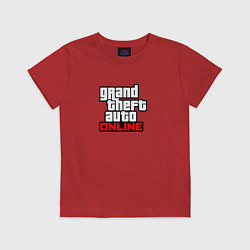 Футболка хлопковая детская GTA online logo game, цвет: красный