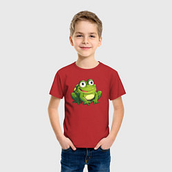Футболка хлопковая детская Смешная жаба, цвет: красный — фото 2