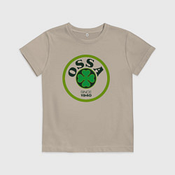 Футболка хлопковая детская Четырёхлистник удачи, цвет: миндальный