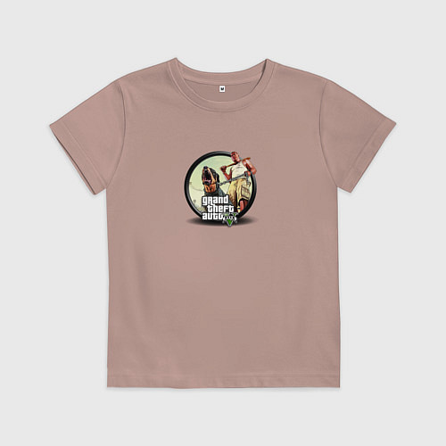 Детская футболка Grand Theft Auto V logotype / Пыльно-розовый – фото 1