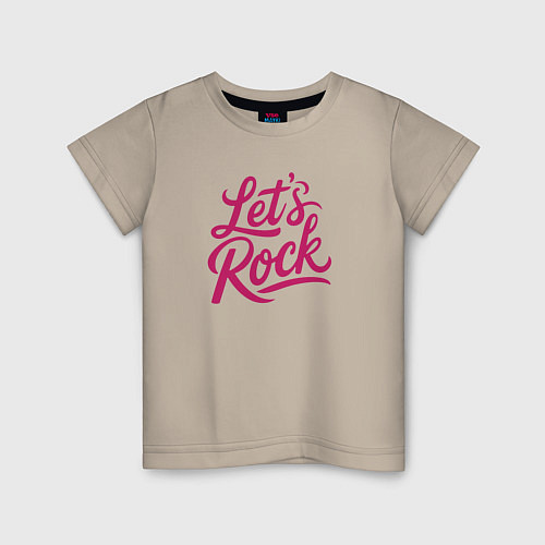 Детская футболка Lets rock Зажигаем / Миндальный – фото 1