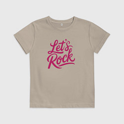 Футболка хлопковая детская Lets rock Зажигаем, цвет: миндальный