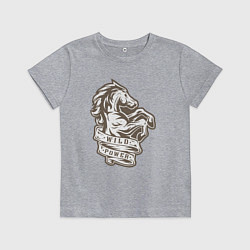 Футболка хлопковая детская Конь - дикая энергия, цвет: меланж