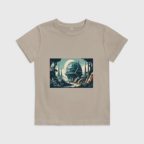 Детская футболка Фантастика круглое здание / Миндальный – фото 1