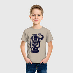 Футболка хлопковая детская Космическая керосиновая лампа, цвет: миндальный — фото 2