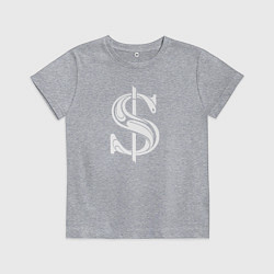 Футболка хлопковая детская Стильный знак - доллара, цвет: меланж