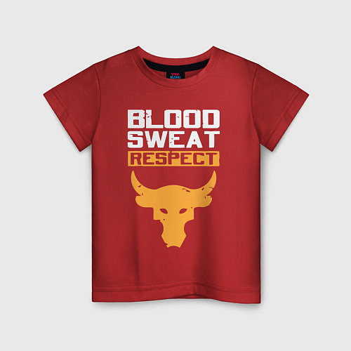 Детская футболка Blood sweet respect logo / Красный – фото 1