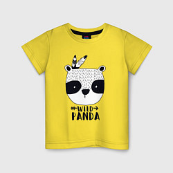 Футболка хлопковая детская Wild panda, цвет: желтый