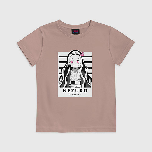 Детская футболка Nezuko girl hunter one / Пыльно-розовый – фото 1