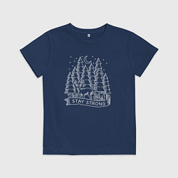 Футболка хлопковая детская Будь сильным, цвет: тёмно-синий