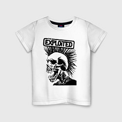 Футболка хлопковая детская The exploited - punk skull, цвет: белый