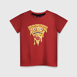 Футболка хлопковая детская Pizza face, цвет: красный