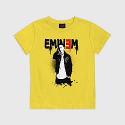 Футболка хлопковая детская Eminem finger, цвет: желтый