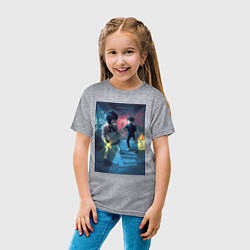 Футболка хлопковая детская Дандадан: Момо Аясэ, цвет: меланж — фото 2