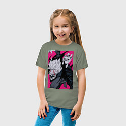 Футболка хлопковая детская Дандадан Кэн Такакура, цвет: авокадо — фото 2