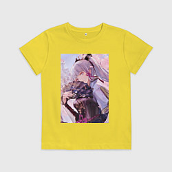 Футболка хлопковая детская Геншин Камисато Аяка, цвет: желтый