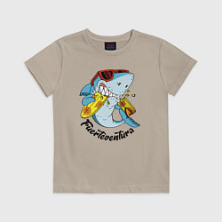 Футболка хлопковая детская Fuerteventura summer style - shark, цвет: миндальный
