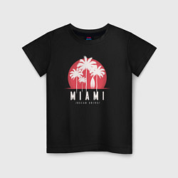 Футболка хлопковая детская Miami ocean drive, цвет: черный
