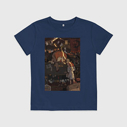 Футболка хлопковая детская Тыква мистика, цвет: тёмно-синий