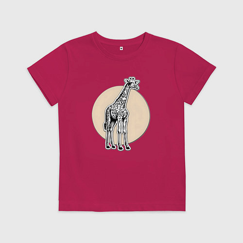 Детская футболка Круг жираф / Маджента – фото 1