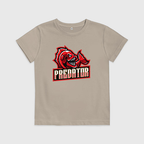 Детская футболка Рыбка хищник / Миндальный – фото 1