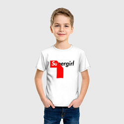 Футболка хлопковая детская Супердевушка, цвет: белый — фото 2