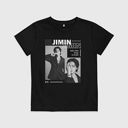 Футболка хлопковая детская Park Jimin bts, цвет: черный