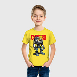 Футболка хлопковая детская Cyborg Homer Simpson - ai art fantasy, цвет: желтый — фото 2