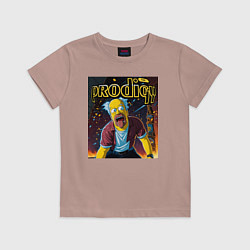 Футболка хлопковая детская Prodigy by Homer Simpson, цвет: пыльно-розовый