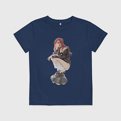 Футболка хлопковая детская Момо Аясэ НЛО, цвет: тёмно-синий