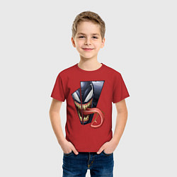 Футболка хлопковая детская Venom with tongue sticking out, цвет: красный — фото 2