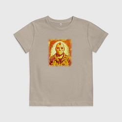 Футболка хлопковая детская Джейсон Вурхиз из хоррор-фильма Пятница 13, цвет: миндальный