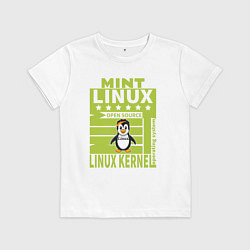 Детская футболка Пингвин линукс минт