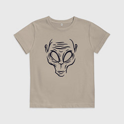 Футболка хлопковая детская Инопланетный житель, цвет: миндальный