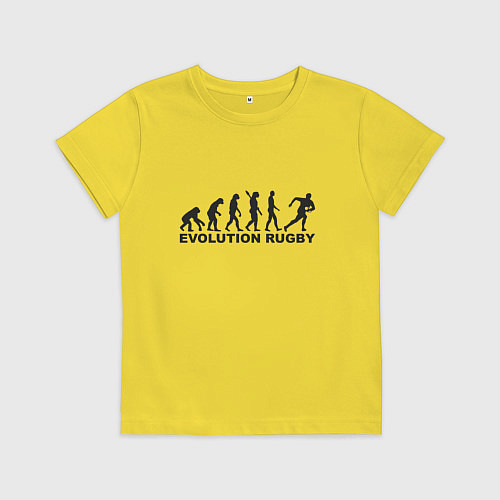 Детская футболка Эволюция регби / Желтый – фото 1