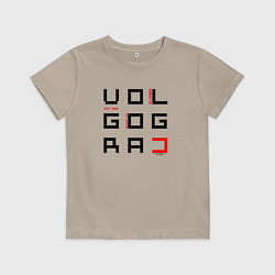 Футболка хлопковая детская Волгоград Пиксель, цвет: миндальный