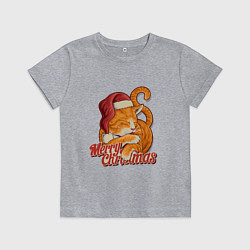 Детская футболка Новогодний рыжий котик
