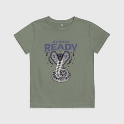 Футболка хлопковая детская Всегда готов y2k, цвет: авокадо