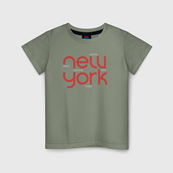 Футболка хлопковая детская New York districts, цвет: авокадо