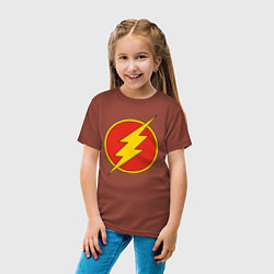 Футболка хлопковая детская Flash logo, цвет: кирпичный — фото 2