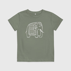 Футболка хлопковая детская Индийский слоник, цвет: авокадо