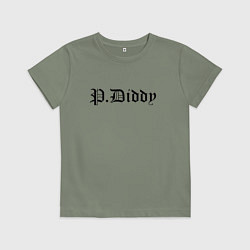 Футболка хлопковая детская Rapper P Diddy - meme, цвет: авокадо