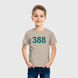 Футболка хлопковая детская 388 - Игра в кальмара, цвет: миндальный — фото 2