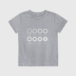 Футболка хлопковая детская Разные диафрагмы, цвет: меланж