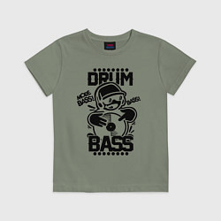 Футболка хлопковая детская Drum n Bass: More Bass, цвет: авокадо