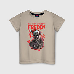 Футболка хлопковая детская Five Nights at Freddys - Freddy, цвет: миндальный