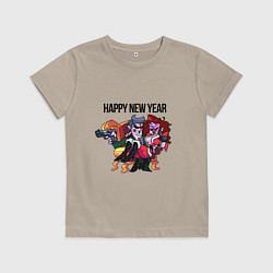 Футболка хлопковая детская Happy New Year - Friday Night Funkin, цвет: миндальный